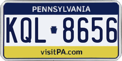 PA license plate KQL8656