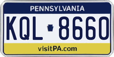 PA license plate KQL8660