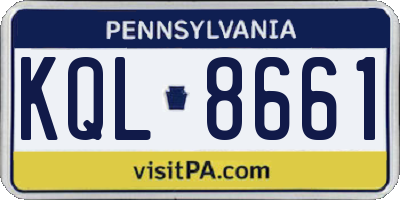 PA license plate KQL8661
