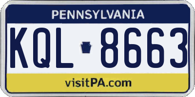 PA license plate KQL8663