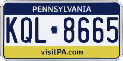 PA license plate KQL8665