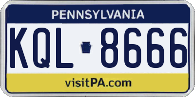 PA license plate KQL8666