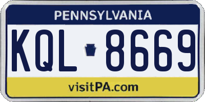 PA license plate KQL8669