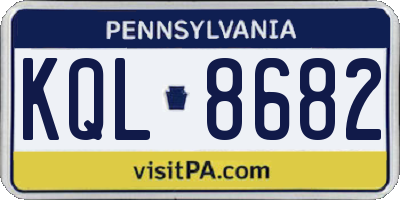 PA license plate KQL8682