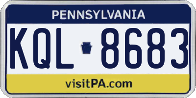 PA license plate KQL8683