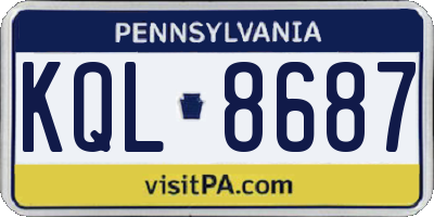 PA license plate KQL8687