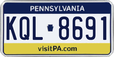 PA license plate KQL8691