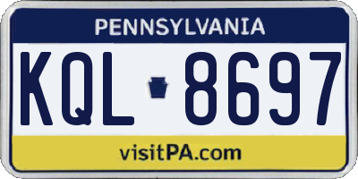 PA license plate KQL8697