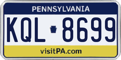 PA license plate KQL8699