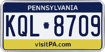 PA license plate KQL8709