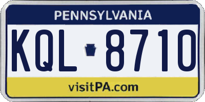 PA license plate KQL8710