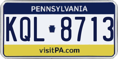 PA license plate KQL8713