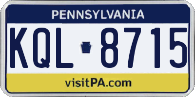 PA license plate KQL8715
