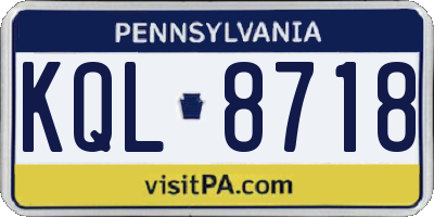 PA license plate KQL8718