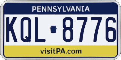 PA license plate KQL8776