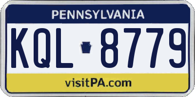 PA license plate KQL8779