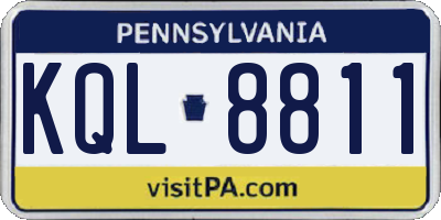 PA license plate KQL8811