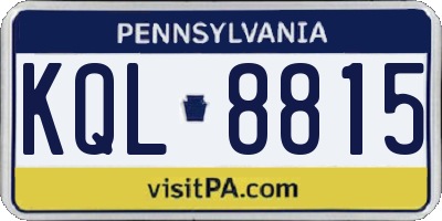 PA license plate KQL8815