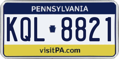 PA license plate KQL8821