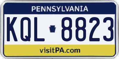 PA license plate KQL8823