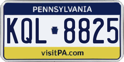 PA license plate KQL8825