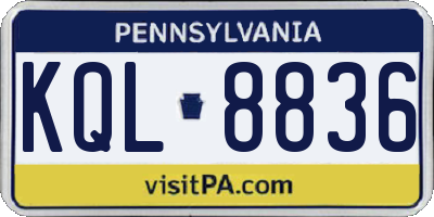 PA license plate KQL8836