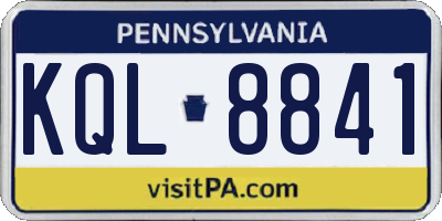 PA license plate KQL8841