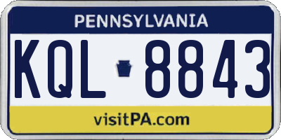 PA license plate KQL8843