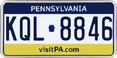 PA license plate KQL8846