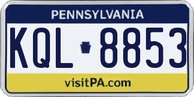 PA license plate KQL8853