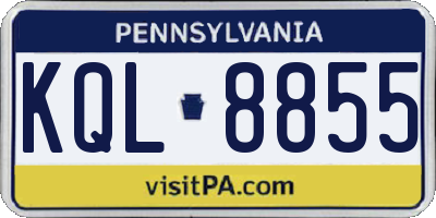 PA license plate KQL8855