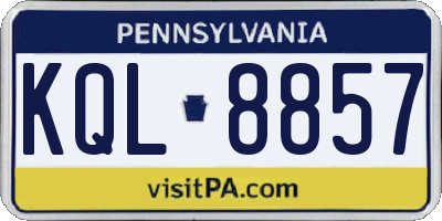 PA license plate KQL8857