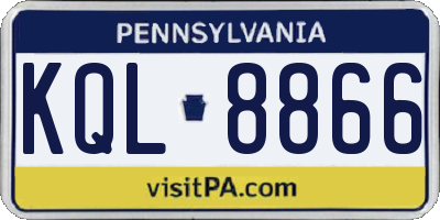 PA license plate KQL8866