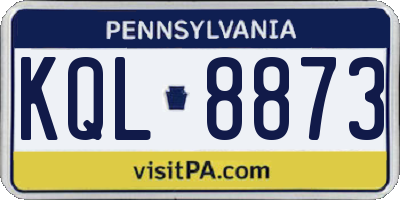 PA license plate KQL8873