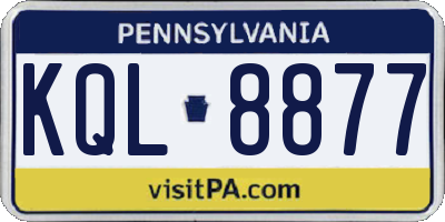 PA license plate KQL8877