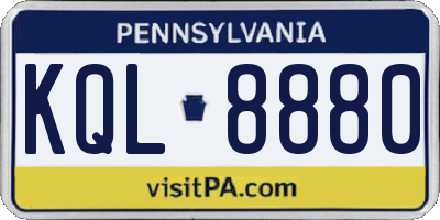 PA license plate KQL8880