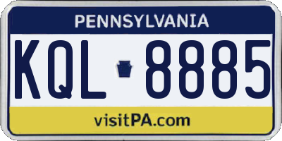 PA license plate KQL8885