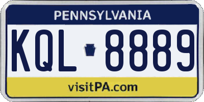 PA license plate KQL8889