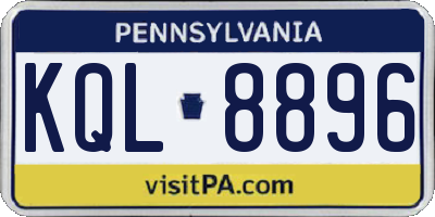 PA license plate KQL8896