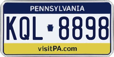 PA license plate KQL8898