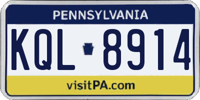 PA license plate KQL8914