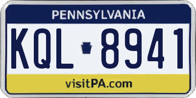 PA license plate KQL8941
