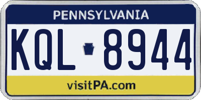 PA license plate KQL8944