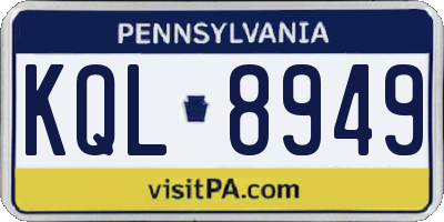 PA license plate KQL8949