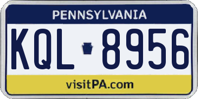 PA license plate KQL8956