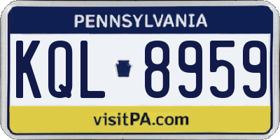PA license plate KQL8959