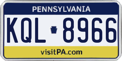 PA license plate KQL8966