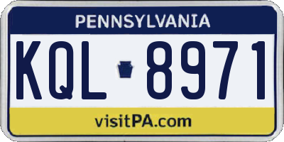 PA license plate KQL8971
