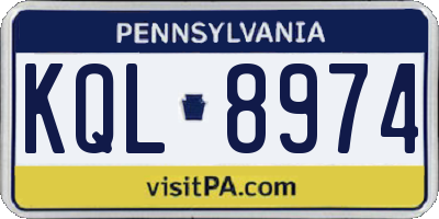 PA license plate KQL8974