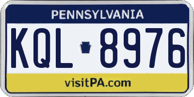 PA license plate KQL8976